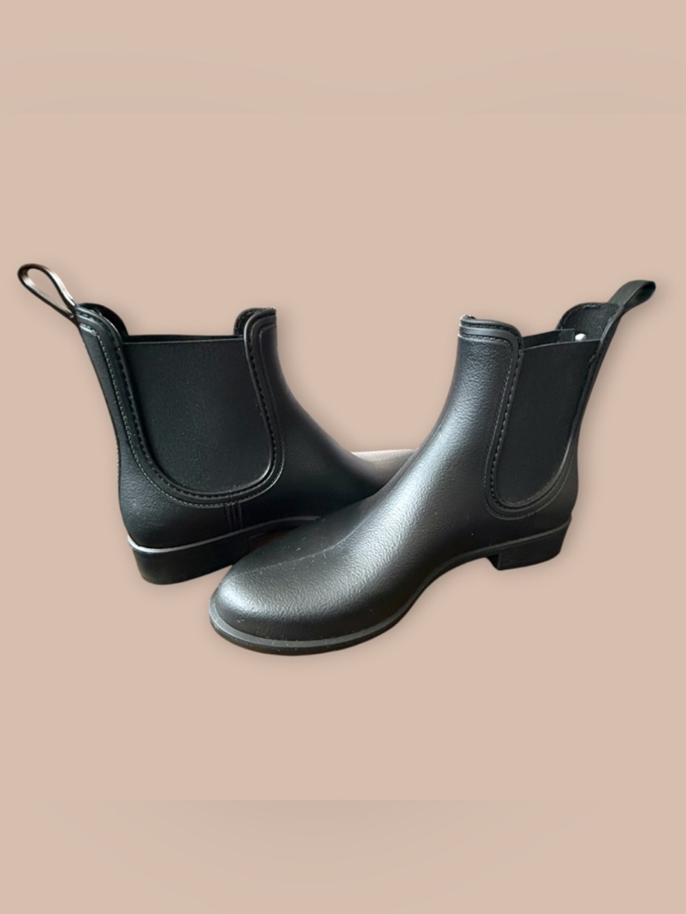 ALDO Black Chelsea Rain Boots Women Size 39 US 8.5 Waterproof Ankle Boot - Picture 5 of 6